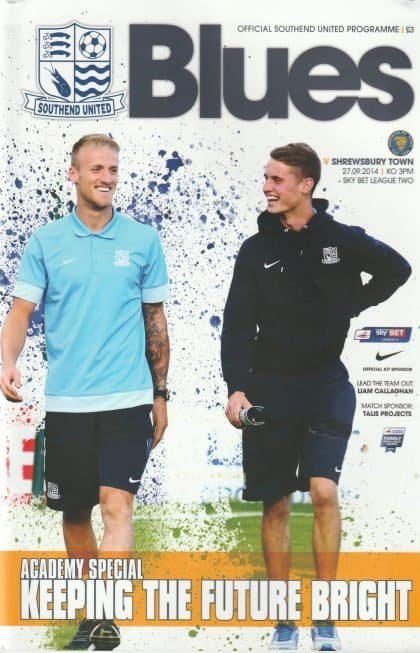 Southend United v Shrewsbury Town  27-Sep-2014