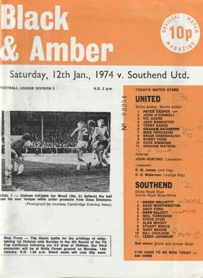 Cambridge United v Southend United 12-Jan-1974