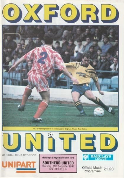 Oxford United v Southend United 26-Dec-1991