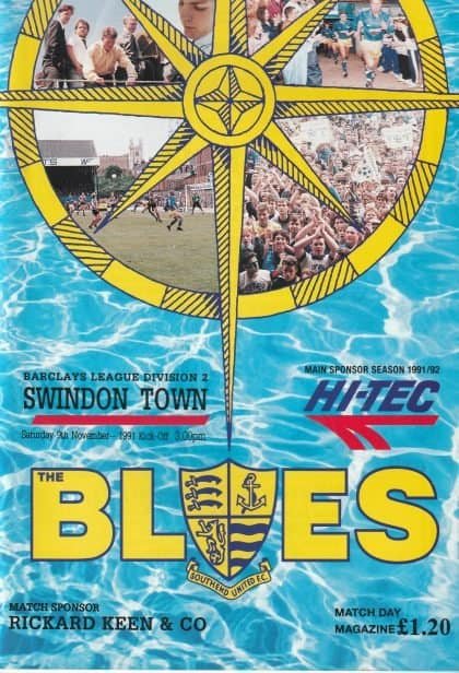 Southend United v Swindon Town 09-Nov-1991