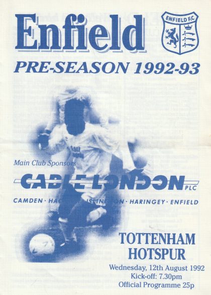 Enfield v Tottenham Hotspur 12-Aug-1992