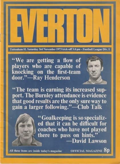 Everton v Tottenham Hotspur  03-Nov-1973