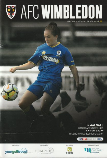 AFC Wimbledon v Walsall 25-Nov-2017