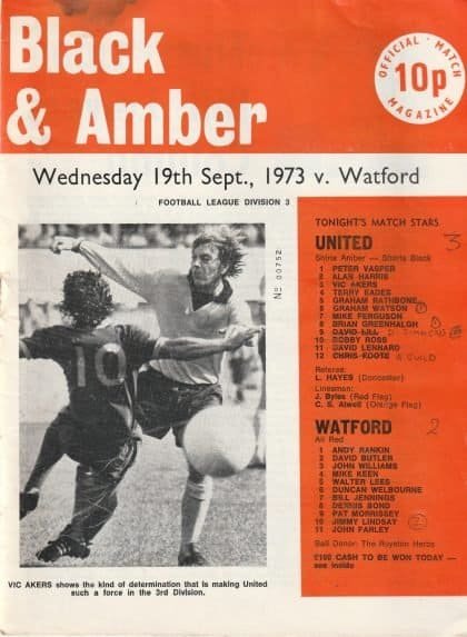 Cambridge United v Watford  19-Sep-1973
