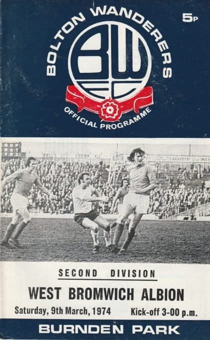 Bolton Wanderers v West Bromwich Albion   09-Mar-1974
