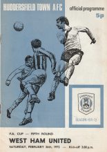 Huddersfield Town v West Ham United 26-Feb-1972