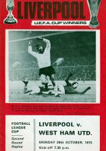 Liverpool v West Ham United  29-Oct-1973