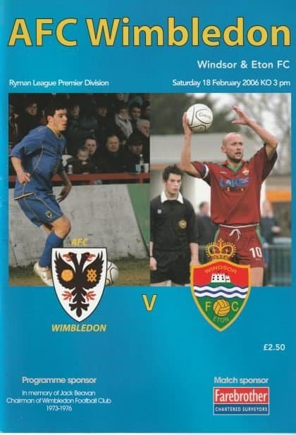 AFC Wimbledon v Windsor & Eton 18-Feb-2006