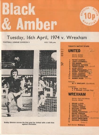 Cambridge United v Wrexham 16-Apr-1974