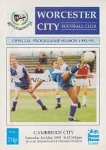 Worcester City v Cambridge City 01-May-1993