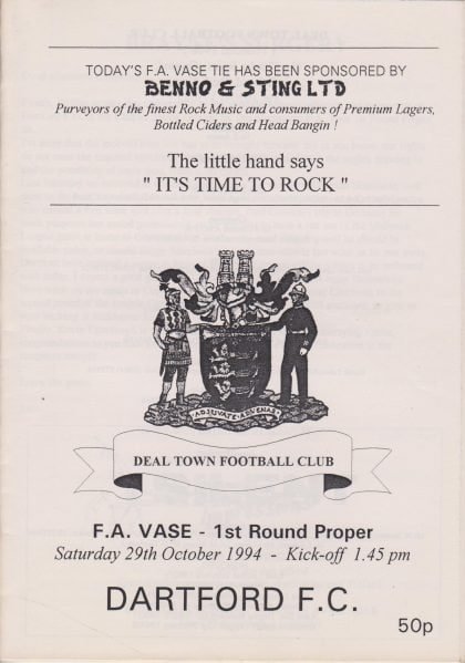 Deal Town v Dartford  29-Oct -1994