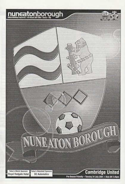 Nuneaton Borough v Cambridge United  24-Jul-2001