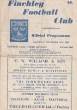 Finchley v Walton & Hersham   19-Nov-1960