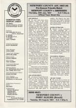 Newport County v Aberdeen  30-Jul-1987