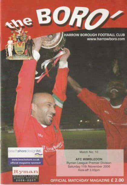 Harrow Borough v AFC Wimbledon 11-Nov-2006