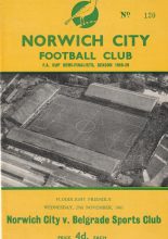 Norwich City v Belgrade Sports Club 29-Nov-1961