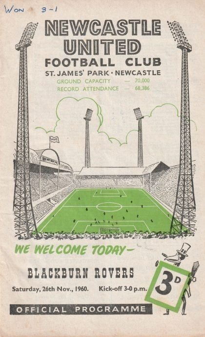 Newcastle United v Blackburn Rovers 26-Nov-1960