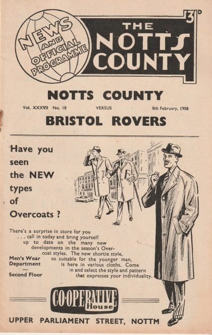 Notts County v Bristol Rovers  08-Feb-1958