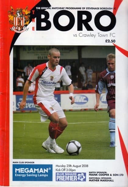 Stevenage Borough v Crawley Town  25-Aug-2008