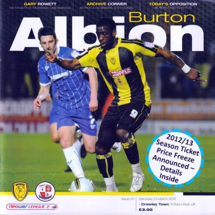 Burton Albion v Crawley Town  31-Mar-2012