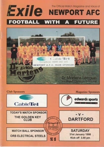 Newport AFC v Dartford  31-Jan-1998