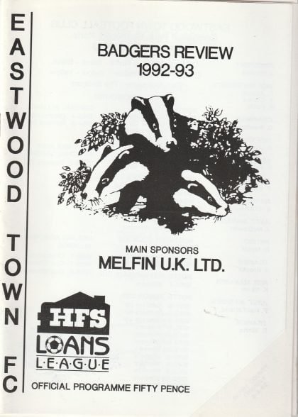 Eastwood Town v Derby County 08-Aug-1992