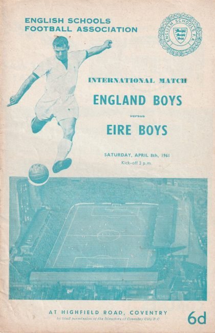 England Schoolboys v Eire Schoolboys 08-Apr-1961