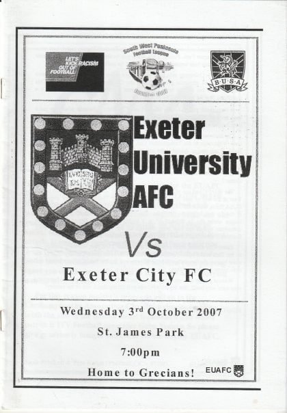 Exeter University v Exeter City 03-Oct-2007