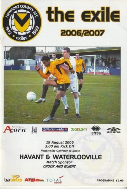 Newport County v Havant & Waterlooville 19-Aug-2006