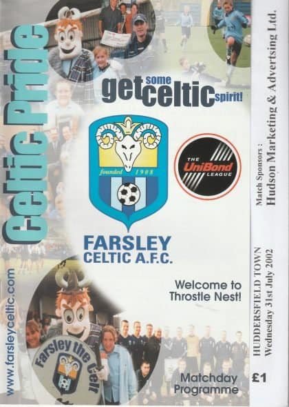 Farsley Celtic v Huddersfield Town  31-Jul-2002