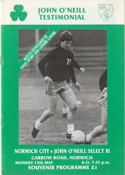 Norwich City v John O'Neill Select XI    15-May-1989