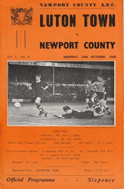 Newport County v Luton Town 24-Oct-1966