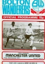 Bolton Wanderers v Manchester United  22-Dec-1978