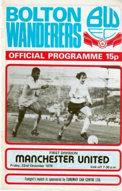 Bolton Wanderers v Manchester United  22-Dec-1978
