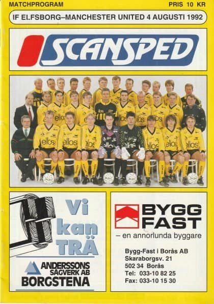 Elfsborg v Manchester United  04-Aug-1992