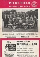 Hastings United v Margate 13-Sep-1964