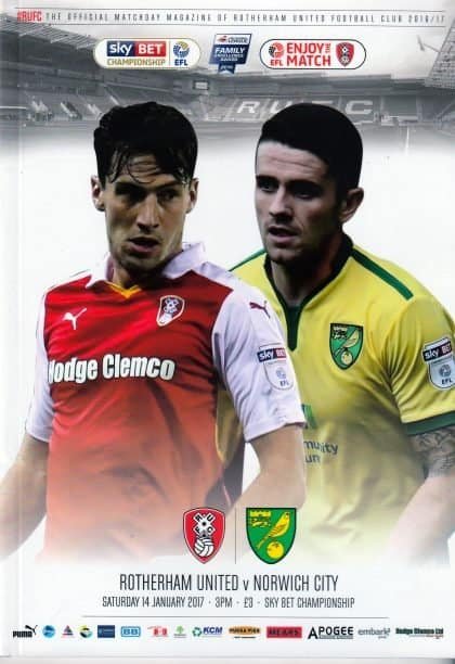 Rotherham United v Norwich City 14-Jan-2017