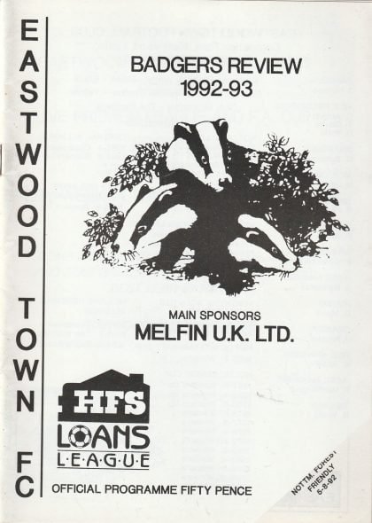 Eastwood Town v Nottingham Forest  05-Aug-1992