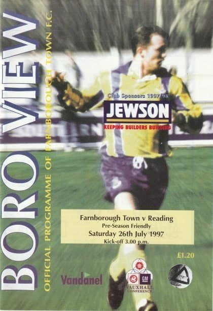 Farnborough Town v Reading 26-Jul-1997