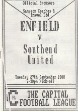 Enfield Reserves v Southend United Reserves  27-Sep-1988