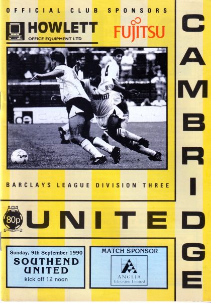 Cambridge United v Southend United 09-Sep-1990