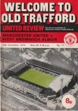 Manchester United v West Bromwich Albion 26-Dec-1974