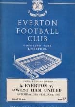 Everton v West Ham United 25-Feb-1967