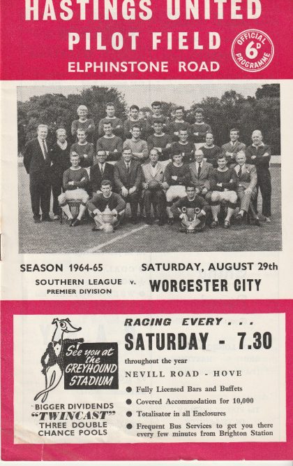Hastings United v Worcester City 29-Aug-1964