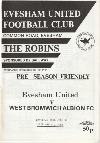 Evesham United v West Bromwich Albion 18-Jul-1992