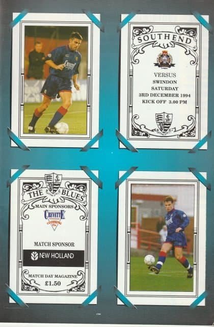Southend United v Swindon Town 03-Dec-1994