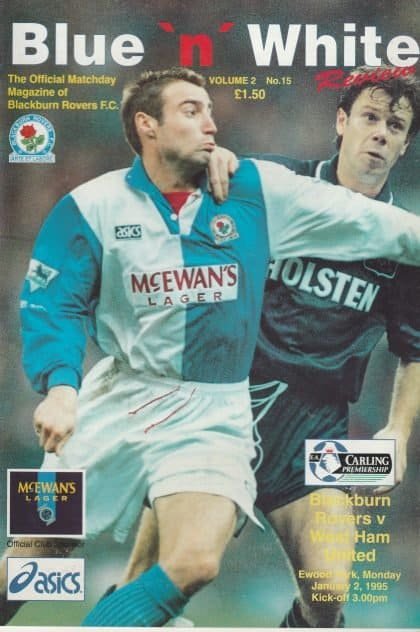 Blackburn Rovers v West Ham United 02-Jan-1995