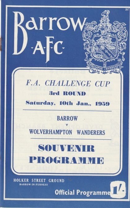 Barrow v Wolverhampton Wanderers  10-Jan-1959