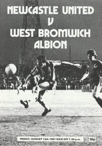 Newcastle United v West Bromwich Albion 14-Aug-1981