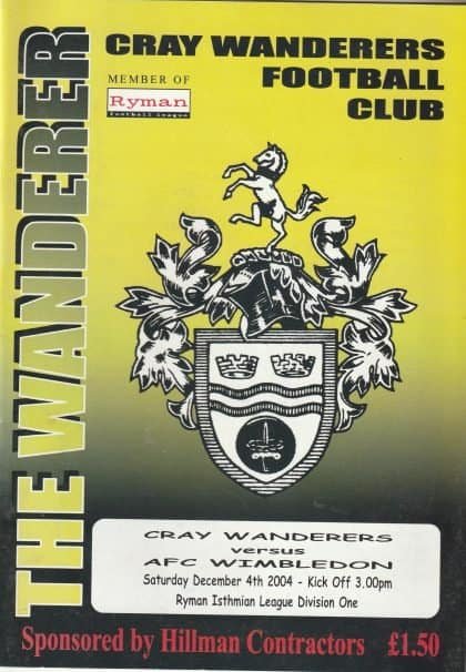 Cray Wanderers v AFC Wimbledon 04-Dec-2004
